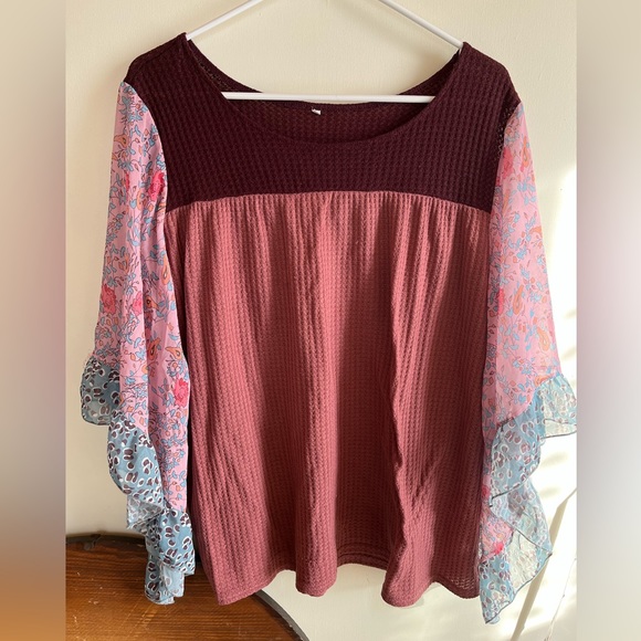 Tops - Shear sleeved waffle too cute